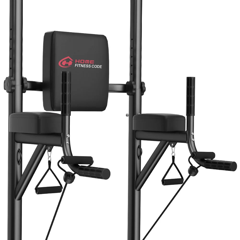 Power Tower Dip Station Pull Up Bar Adjustable Multi-Function Power Tower Abdominal Exercise for Home Fitness Workout Equipment