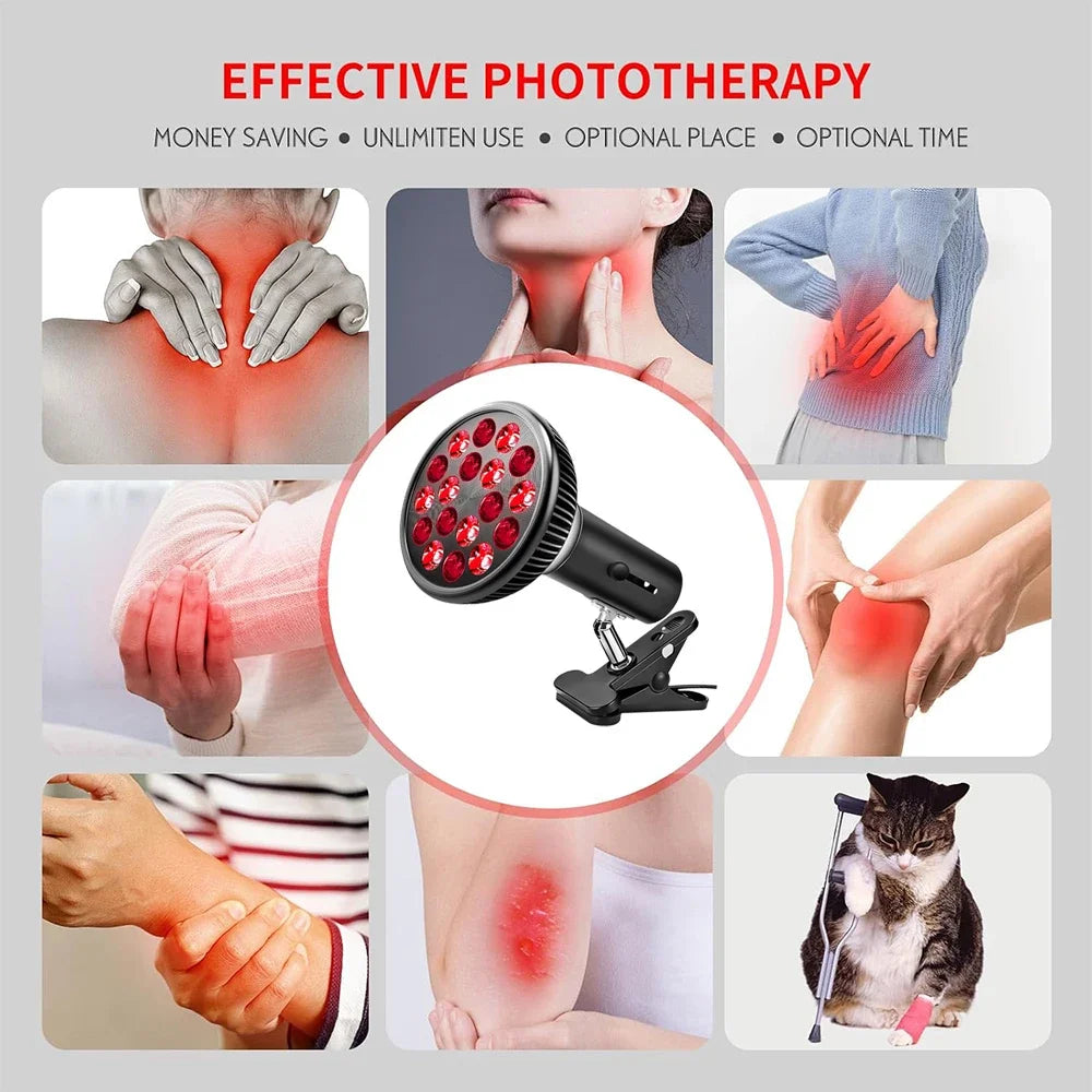 Red Light Therapy Lamp for Face 54W 660nm & 850nm Infrared Light Therapy Device for Muscle Joint Pain Relief Skin Health Tools