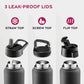 40 Oz Water Bottle Stainless Steel Thermos Bottle Keeps Cold Triple Walled Insulated Drinking Straw Gym Sports-leisure Canteens